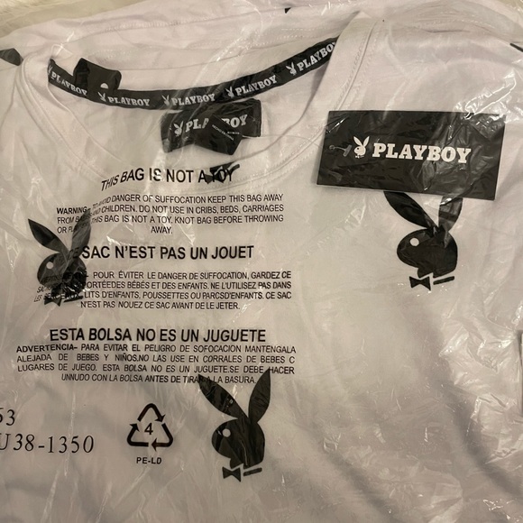 UNISEX OVERSIZED PLAYBOY SHIRT - new in package. MEDIUM SIZE (men or women).🖤🤍 - Picture 2 of 6